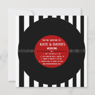 Retro-Vinyl-Schallplatte l moderne Hochzeitseinlad Einladung