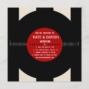 Retro-Vinyl-Schallplatte l moderne Hochzeitseinlad Einladung