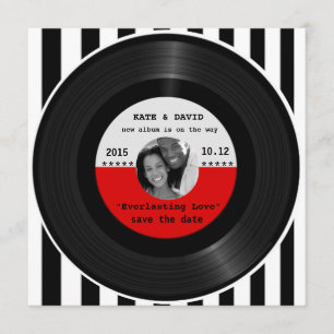 Retro-Vinyl-Schallplatte l Moderne Save-the-Date-K Save The Date