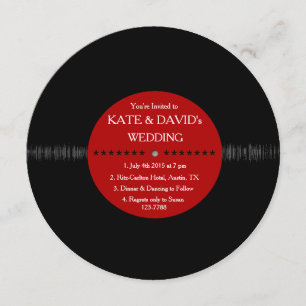 Retro-Vinyl-Schallplatte Moderne Hochzeitskarten Einladung