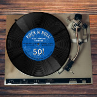 Retro-Vinyl-Schallplatte Rock N Roll Blau Geburtst