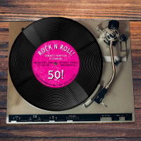 Retro-Vinyl-Schallplatte Rock N Roll Pink Geburtst