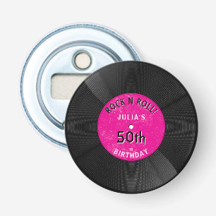 Retro-Vinyl-Schallplatte Rock N Roll Pink Geburtst Flaschenöffner