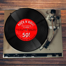 Retro-Vinyl-Schallplatte Rock N Roll Roter Geburts