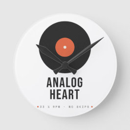 Retro-Vinyl-Schallplatten-Acryluhr Analog Heart Runde Wanduhr