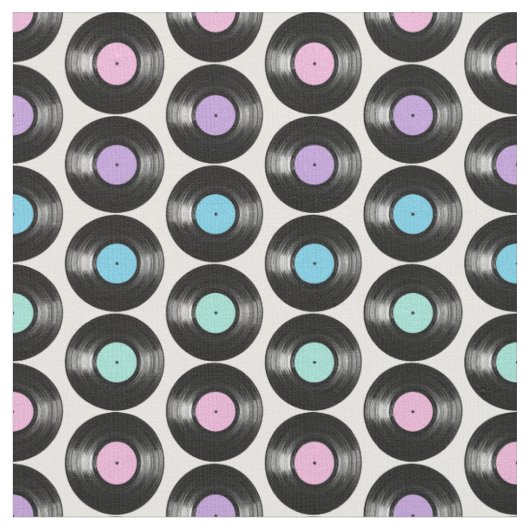Retro-Vinyl-Schallplatten Farbige Musterdesign Stoff (Nahaufnahme)