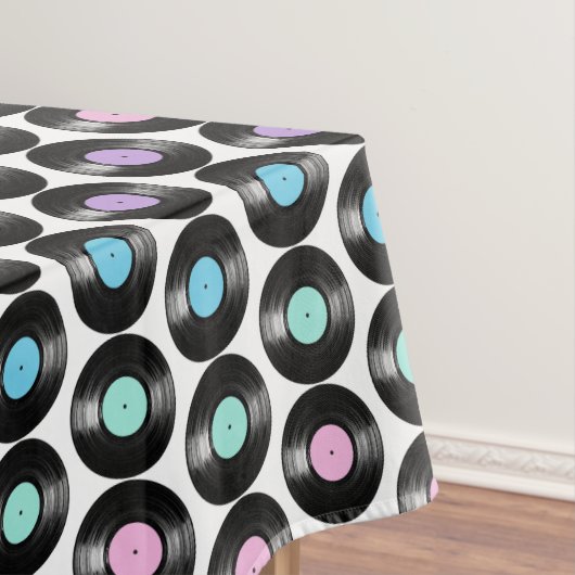 Retro-Vinyl-Schallplatten Farbige Musterdesign Tischdecke (Beispiel)