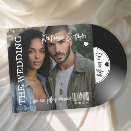 Retro-Vinyl-Schallplatten-Foto-Cover-Hochzeit Einladung