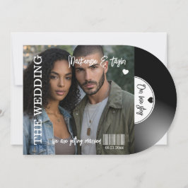Retro-Vinyl-Schallplatten-Foto-Cover-Hochzeit Einladung