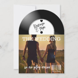 Retro-Vinyl-Schallplatten-Foto-Cover-Hochzeit Einladung
