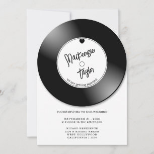 Retro Vinyl-Schallplatten-Foto-Hochzeit Einladung