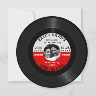 Retro-Vinyl-Schallplatten-Foto Save-The-Date-Vorla Save The Date