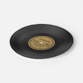 Retro-Vinyl-Schallplatten-Geburtstag Pappteller (Schrägansicht)
