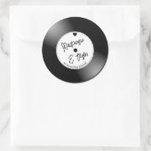 Retro-Vinyl-Schallplatten-Hochzeit Runder Aufkleber (Tasche)