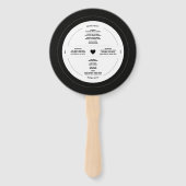 Retro-Vinyl-Schallplatten-Hochzeitsprogramm Fächer (Rückseite)