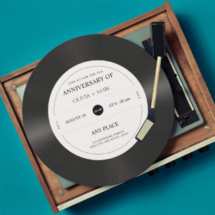 Retro-Vinyl-Schallplatten-Jubiläumsfeier Einladung