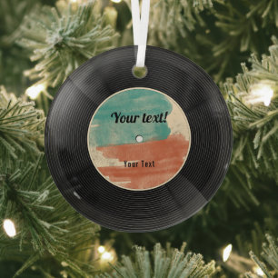Retro-Vinyl-Schallplatten-Musik-Album Ornament Aus Glas