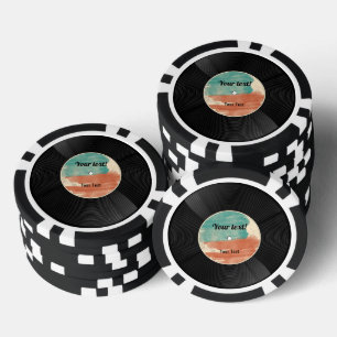 Retro-Vinyl-Schallplatten-Musik-Album Pokerchips