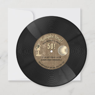 Retro-Vinyl-Schallplatten-Musik-Karaoke-Disco-Gebu Einladung