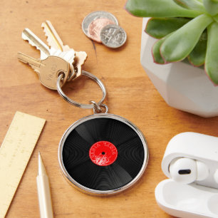 Retro-Vinyl-Schallplatten-Musikliebhaber-Rundschlü Schlüsselanhänger