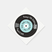 Retro-Vinyl-Schallplatten-Party Serviette (Ecke)