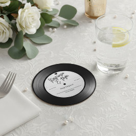 Retro-Vinyl-Schallplatten-Songwunsch Runder Pappuntersetzer