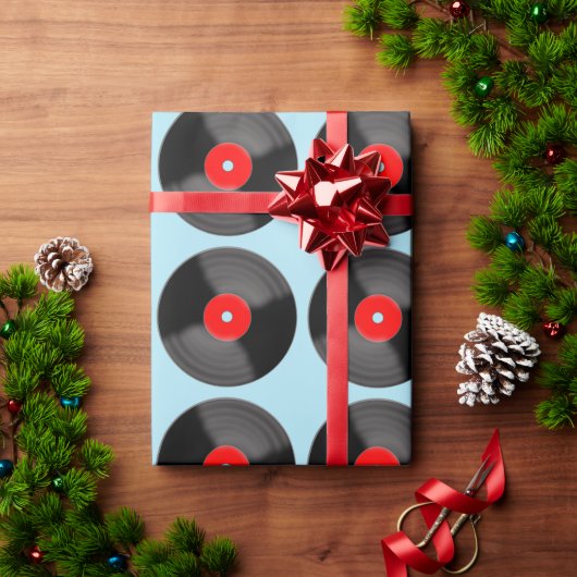 Retro-Vinyl-Schallplatten-Verpackungspapier Geschenkpapier (Feiertagsgeschenk)
