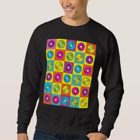 Retro Vinyl Teller Sweatshirt (Vorderseite)