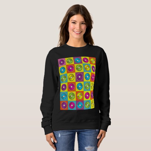 Retro Vinyl Teller Sweatshirt (Vorne ganz)