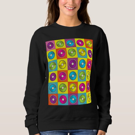 Retro Vinyl Teller Sweatshirt (Vorderseite)