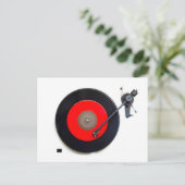 Retro Vinyl Turntable Postkarte (Stehend Vorderseite)