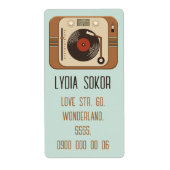 Retro Vinyl Turntable Shipping Label (Vorne)