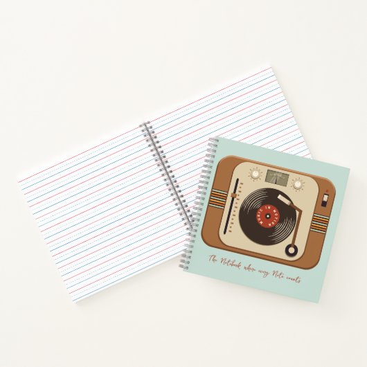 Retro Vinyl Turntable Spiral Notebook Notizblock (Innenseite)