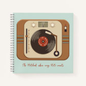 Retro Vinyl Turntable Spiral Notebook Notizblock (Vorderseite)