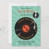 Retro Vinyl Wedding Einladung (Vorderseite)