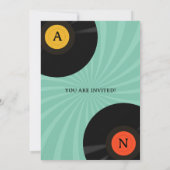 Retro Vinyl Wedding Einladung (Rückseite)