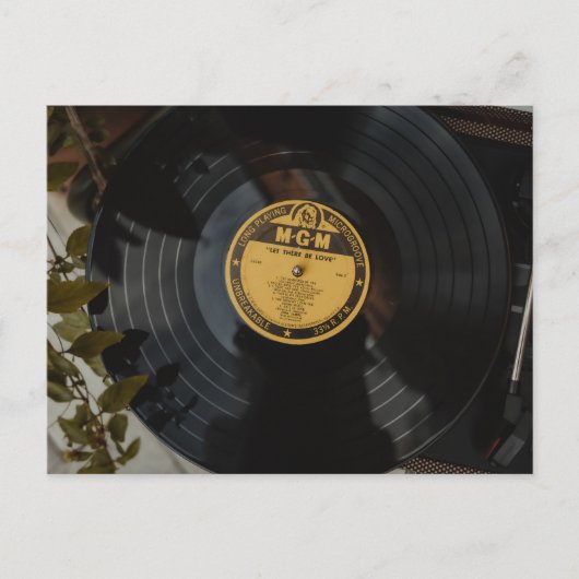 Retro Vinyl Wedding Einladung - Gelassen Liebe (Vorderseite)