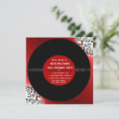 Retro Vinylaufzeichnung L modernes Einladung (Stehend Vorderseite)