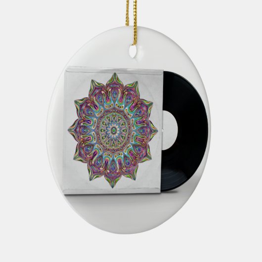 Retro Vinylaufzeichnung und psychedelische Keramik Ornament (Rechts)