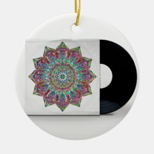 Retro Vinylaufzeichnung und psychedelische Keramik Ornament