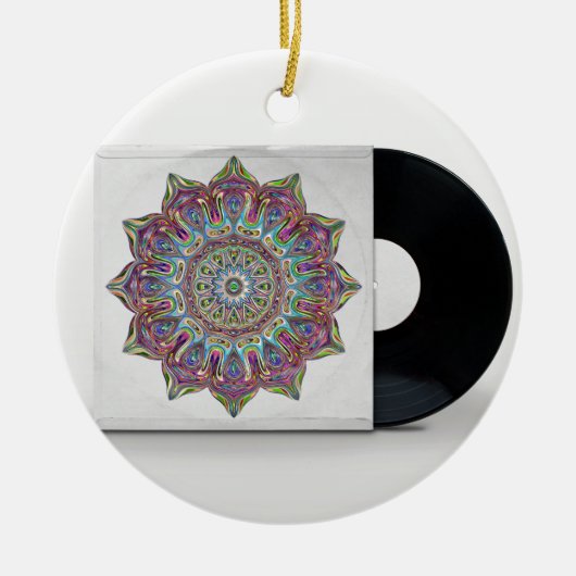 Retro Vinylaufzeichnung und psychedelische Keramik Ornament (Vorne)