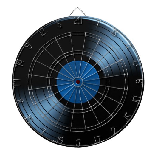 Retro VinylRekordalbum im Blau Dartscheibe (vorne)