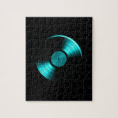 Retro Vinylrekordalbum in aquamarinem Puzzle (Vertikal)