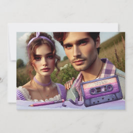 Retro Violet Vibes Kassettenband Save the Date