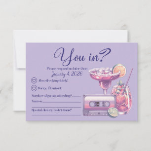 Retro Violet Vibes RSVP Karte