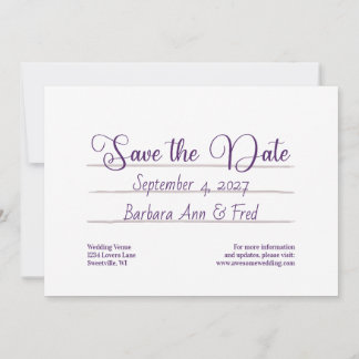 Retro-Violett-Vibes-Kassette Termin vormerken Save The Date