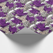 Retro, violette Rosen Geschenkpapier (Ecke)