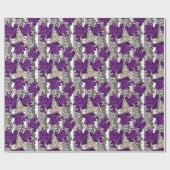 Retro, violette Rosen Geschenkpapier (Flach)