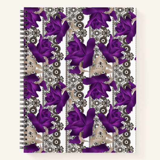 Retro, violette Rosen Notizblock (Vorderseite)