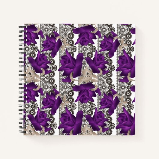 Retro, violette Rosen Notizblock (Vorderseite)